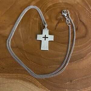 RETIRED James Avery Cross 16" Necklace, Sterling Silver